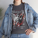 Money Bright Unisex Heavy Cotton Tee Angel Statue Graphic Gothic Streetwear Red Neon Aesthetic Artistic Fashion Statement T Shirt