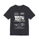 Futuristic Retro Sci Fi Time Travel Car Blueprint Art Unisex Heavy Cotton Tee Premium Streetwear For Vintage Car Lovers Collectors And Enthusiasts