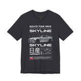 Japanese Performance Coupe Skyline Inspired Unisex Streetwear Tee High Speed Racing Car Graphic Shirt JDM Culture Drift Style Automotive Art Design For Car Lovers Urban Fashion