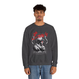 Brave Warrior Roman Gladiator Graphic Print Unisex Heavy Blend Crewneck Sweatshirt Bold Motivational Streetwear Pullover