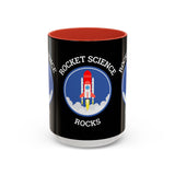 Rocket Science Rocks Accent Coffee Mug 11oz 15oz Space Lover Science Gift Black White Two Tone Ceramic Cup