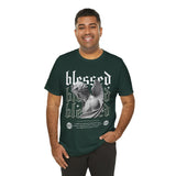 Blessed Angel Statue Graphic Unisex Jersey Short Sleeve Tee Gothic Streetwear Aesthetic Spiritual Bold Artistic Fashion T Shirt