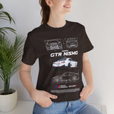 White Track Racing Blueprint Artwork Unisex Heavy Cotton Tee High Performance Inspired Streetwear Graphic Shirt For Car Lovers And Speed Enthusiasts