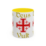 Deus Vult Accent Coffee Mug 11oz 15oz Red Cross Knight Crusader Ceramic Cup Bold Medieval Design Christian Symbol Faith Inspired Coffee Tea Gift Drinkware