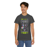 The Charmer Unisex Heavy Cotton Tee Futuristic Butterfly Graphic Streetwear Neon Cyber Aesthetic Artistic Fashion Statement T Shirt