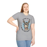 Laughing Donkey Fun Cartoon Unisex Heavy Cotton Tee Bold Humor Streetwear Trendy Graphic Shirt Perfect Gift for Friends Birthdays Casual Wear