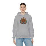 Balinese Barong Mask Unisex Hoodie Heavy Blend Pullover Sweatshirt Tribal Cultural Warrior Spirit Inspired Mythical Festival Graphic Streetwear