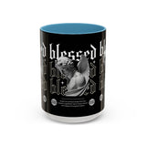 Blessed Angel Statue Graphic Accent Coffee Mug 11oz 15oz Gothic Streetwear Aesthetic Spiritual Artistic Ceramic Drinkware