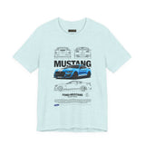 Blue Apex Muscle Coupe Blueprint Art Unisex Heavy Cotton Tee Powerful Street Machine Graphic Shirt for Car Lovers and Collectors