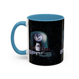 Space Galaxy Accent Coffee Mug 11oz 15oz Astronaut Spacecraft Earth Black Two Tone Ceramic Cup Gift for Space Lovers