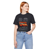 Legendary Orange Street Racer Blueprint Tee Unisex Heavy Cotton Retro Tuner Car Art Graphic Shirt for Enthusiasts