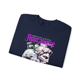 Unisex Heavy Blend Crewneck Sweatshirt Apocalypse Chaos Graphic Pullover Black Greek Statue Vaporwave Streetwear Bold Futuristic Artistic Fashion Outfit