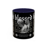 Blessed Angel Statue Graphic Accent Coffee Mug 11oz 15oz Gothic Streetwear Aesthetic Spiritual Artistic Ceramic Drinkware