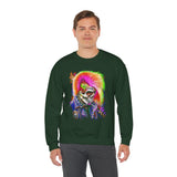 Calavera Punk Skull Unisex Heavy Blend Sweatshirt Neon Gothic Streetwear Pullover Vibrant Rock Rebel Design For Punk Concerts Halloween Parties Tattoo Culture And Alternative Fashion Lovers