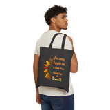 Ho’oponopono Sunflower Tote Bag Cotton Canvas Hawaiian Healing Design I Am Sorry Forgive Me I Love You Thank You Spiritual Affirmation Durable Reusable Eco Friendly Carry Bag
