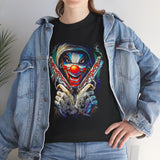 Fearless Grin Street Clown Unisex Heavy Cotton Tee Bold Urban Streetwear Art Graphic T-Shirt Symbol Of Power Rebellion And Hustler Mindset