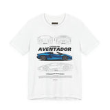 Blue Supercar Roadster Inspired Side Profile Art Unisex Tee Luxury Performance Streetwear Graphic Shirt
