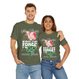 Stay Positive Forget Problems Rose Graphic Unisex Heavy Cotton Tee Comfortable Streetwear T-Shirt Motivational Floral Design Empowerment Style Perfect Gift for Friends Birthdays Casual Everyday Wear