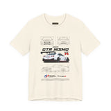 White Track Racing Blueprint Artwork Unisex Heavy Cotton Tee High Performance Inspired Streetwear Graphic Shirt For Car Lovers And Speed Enthusiasts