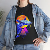 Ballena Cosmic Whale Art Unisex Heavy Cotton Tee Vibrant Geometric Ocean Design Premium Streetwear T Shirt Bold Marine Life Artwork Soft Comfortable Fit Perfect Gift for Nature Lovers and Creative Dreamers
