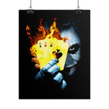 The Burning Aces Glossy Poster Fiery Gothic Wall Art Bold Dark Design for Risk Takers, Art Collectors, and Fearless Home Décor Lovers
