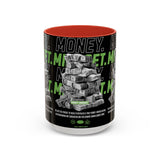Money Mindset Accent Coffee Mug 11oz 15oz Motivational Hustle Grind Wealth Entrepreneur Graphic Ceramic Mug Bold Streetwear Inspired Success Lifestyle Cup
