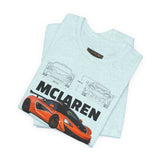 Orange Hypercar Blueprint Unisex Heavy Cotton Tee High Detail Automotive Art Streetwear Graphic for Car Enthusiasts and Daily Wear