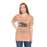 Silver Blue Street Racing Artwork Unisex Heavy Cotton Tee High Performance Inspired Graphic Shirt For Car Lovers And Urban Streetwear Fans