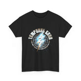 Temporal Echo Lightning Globe Graphic Unisex Heavy Cotton Tee Bold Streetwear Past Present Future Inspired T-Shirt