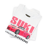 Pink Custom Roadster Blueprint Art Unisex Heavy Cotton Tee Retro Tuner Inspired Streetwear Graphic Shirt for Car Lovers and Daily Casual Wear