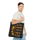 Sunflower Ho'oponopono Tote Bag Hawaiian Healing Prayer Design Spiritual Positivity Canvas Bag Mindfulness Reusable Durable Eco Friendly Shopping Tote