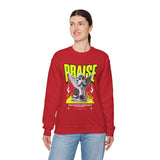 Praise Angel Statue Graphic Unisex Heavy Blend Crewneck Sweatshirt Gothic Spiritual Streetwear Pullover