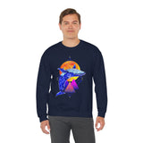 Ballena Cosmic Whale Art Unisex Heavy Blend Crewneck Sweatshirt Vibrant Geometric Ocean Design Premium Streetwear Pullover Soft Fleece Comfortable Fit Bold Marine Life Artwork Perfect Gift for Nature Lovers Dreamers and Creative Souls