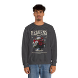 Heavens Hallucinations Crewneck Comfortable Unisex Heavy Blend Sweatshirt Artistic Streetwear Bold Floral Graphic Design for Self Expression Perfect Gift for Friends Birthdays Cozy Days