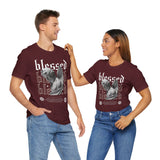 Blessed Angel Statue Graphic Unisex Jersey Short Sleeve Tee Gothic Streetwear Aesthetic Spiritual Bold Artistic Fashion T Shirt