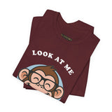 Smiling Monkey Cartoon Good Luck Design Unisex Heavy Cotton Tee Funny Cute Graphic Shirt Positive Vibes Humor Artwork Casual Wear Gift For Friends