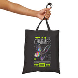 The Charmer Cotton Canvas Tote Bag Futuristic Butterfly Neon Cyber Aesthetic Artistic Streetwear Eco Friendly Reusable Shopping Bag