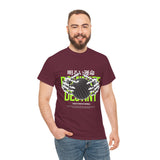 Destiny Fearless Pursuit of Happiness Unisex Heavy Cotton Tee Gothic Skeleton Hands Globe Graphic Streetwear Bold Motivational T Shirt