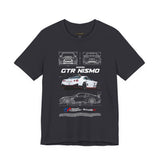White Track Racing Blueprint Artwork Unisex Heavy Cotton Tee High Performance Inspired Streetwear Graphic Shirt For Car Lovers And Speed Enthusiasts