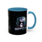 Space Galaxy Accent Coffee Mug 11oz 15oz Astronaut Spacecraft Earth Black Two Tone Ceramic Cup Gift for Space Lovers