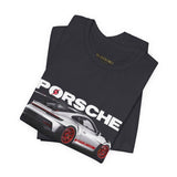 Porsche High-Performance Track Machine Blueprint Design Unisex Heavy Cotton Tee Powerful Street Racing Inspired Graphic Shirt