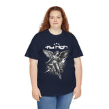 Fly High Angel Design Unisex Heavy Cotton Tee Streetwear Graphic T Shirt Spiritual Guardian Winged Warrior Style