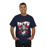 Faith Over Fear Jesus Crown Of Thorns Unisex Heavy Cotton Tee Christian Graphic Bold Religious Streetwear Motivational Bible Verse T Shirt