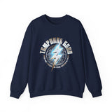 Temporal Echo Lightning Globe Graphic Unisex Heavy Blend Crewneck Sweatshirt Futuristic Sci-Fi Streetwear Pullover