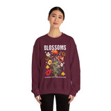 Blossoms Floral Crewneck Sweatshirt Comfortable Unisex Pullover Timeless Charm Streetwear Nature Inspired Empowerment Design Perfect Gift for Garden Lovers Friends Birthdays Cozy Days Casual Wear