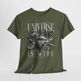 Universe Is Wide Graphic Unisex Heavy Cotton Tee Cosmic Galaxy Butterfly Space Streetwear T Shirt