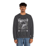 Blessed Angel Statue Graphic Unisex Heavy Blend Crewneck Sweatshirt Gothic Streetwear Aesthetic Spiritual Bold Artistic Pullover