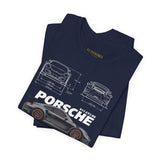 Ultra Sleek Performance Sports Coupe Blueprint Art Unisex Heavy Cotton Tee for Car Lovers and Streetwear Fans