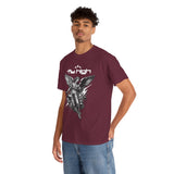 Fly High Angel Design Unisex Heavy Cotton Tee Streetwear Graphic T Shirt Spiritual Guardian Winged Warrior Style