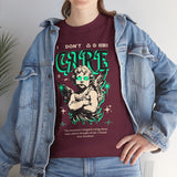 I Don’t Care True Freedom Angel Unisex Heavy Cotton Tee Gothic Cherub Graphic Bold Motivational Streetwear Aesthetic Statement T Shirt